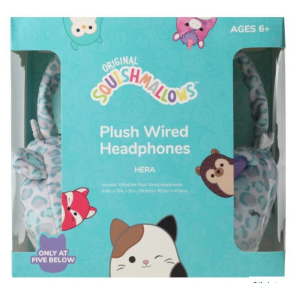 Squishmallows Hera Cheetah Plush Lightweight Wired Headphone New in Box SOLD OUT - Picture 5 of 14